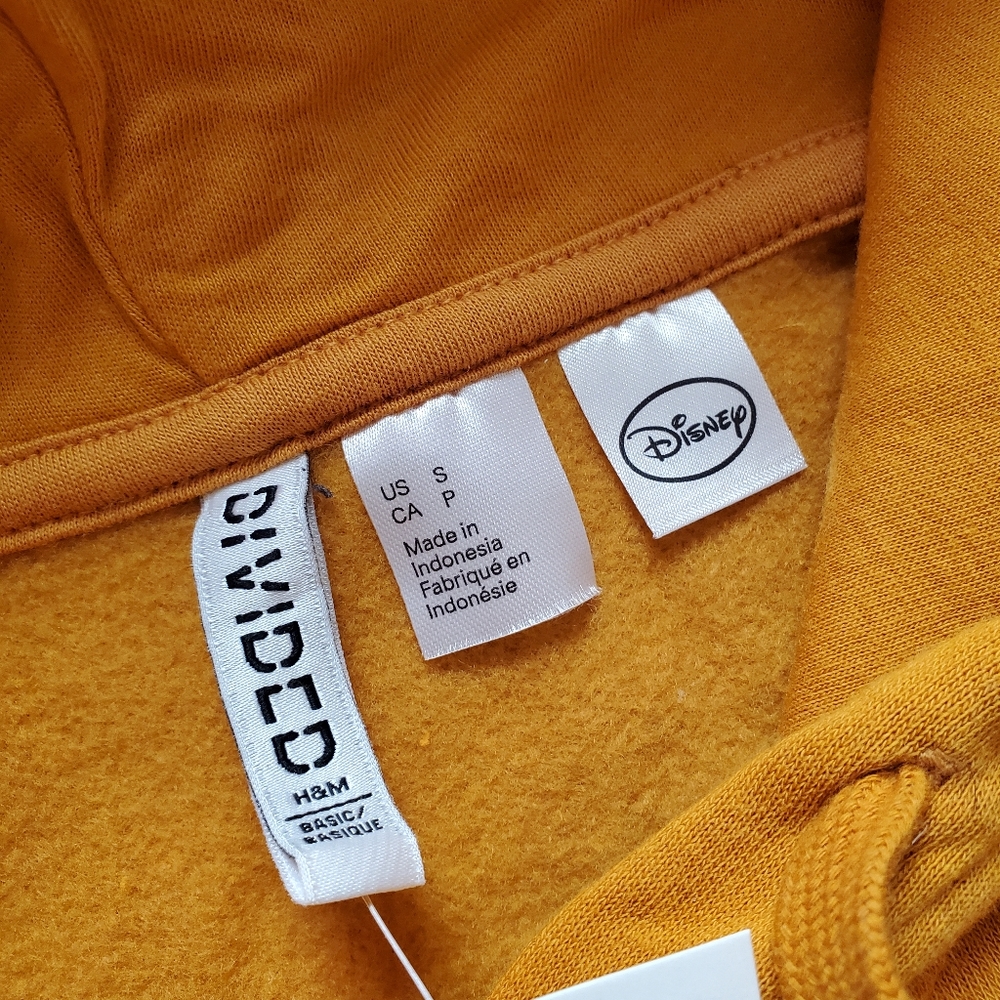 NWT Divided by H&M Disney Gold Fleece-Lined Hooded Sweatshirt w/ Mickey,… - Picture 2 of 9